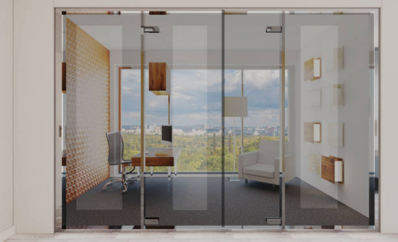 Valor de Divisória de Vidro com Porta de Correr Vila Futurista - Divisória de Vidro para Sala de Estar